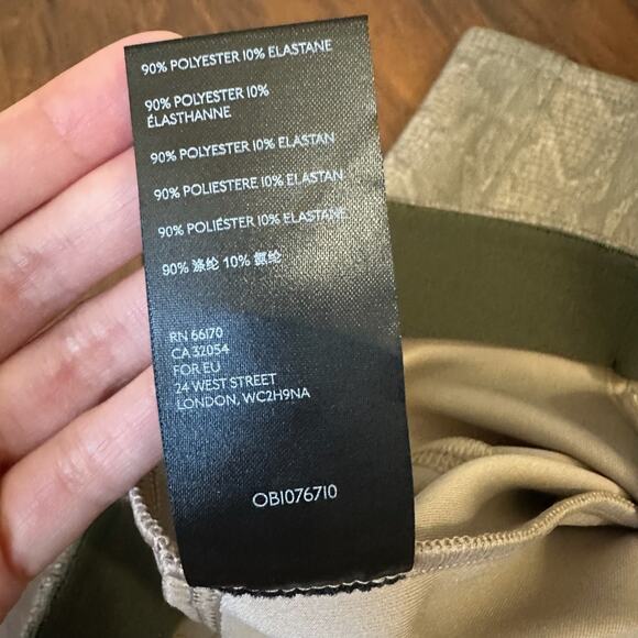 ANTHROPOLOGIE Pants Taupe Snakeskin Animal Pull On Ankle Zip Skinny - Picture 10 of 14